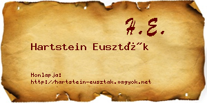 Hartstein Euszták névjegykártya